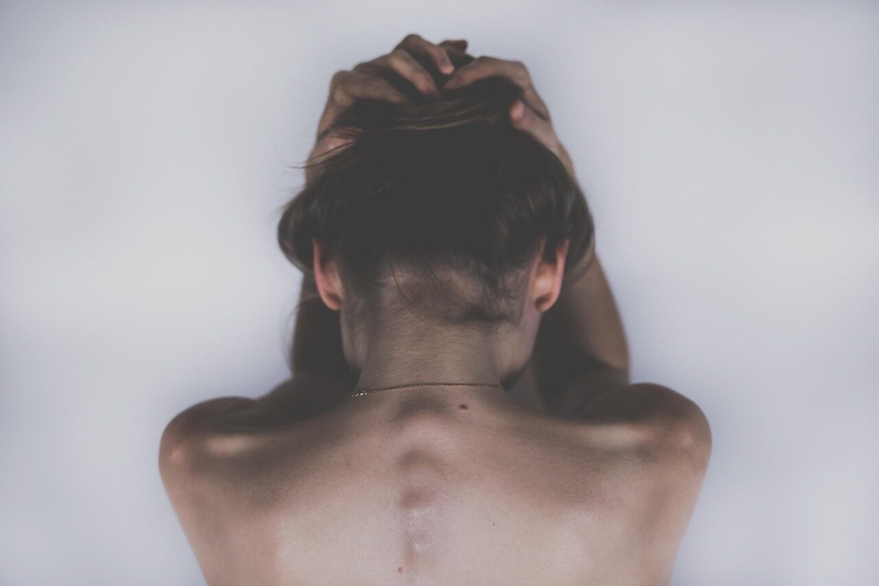 woman, sad, depression, skin, headache, aching, sad girl, body, spine, shoulders, back, hair, pain, girl, female